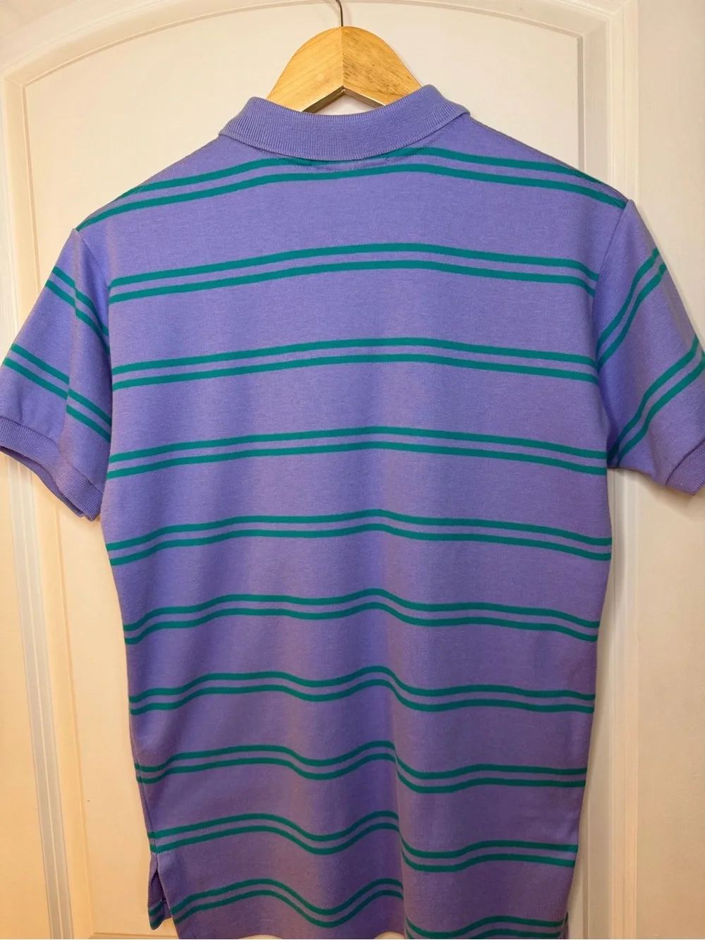 Vintage Polo by Ralph Lauren Lavender & Green Striped Polo Shirt, size M